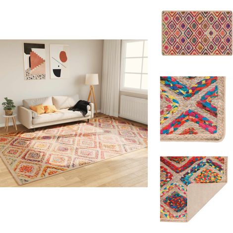Tapis lavable multicolore 190x300 cm antidérapant - Tapis Design - Tapis Salon - Tapis Chambre - Tapis Multicolores - Tapis Antidérapant (1/5)