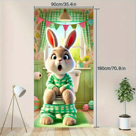 New Easter Door Cover Banner with Bunny and Egg Decorations - C -