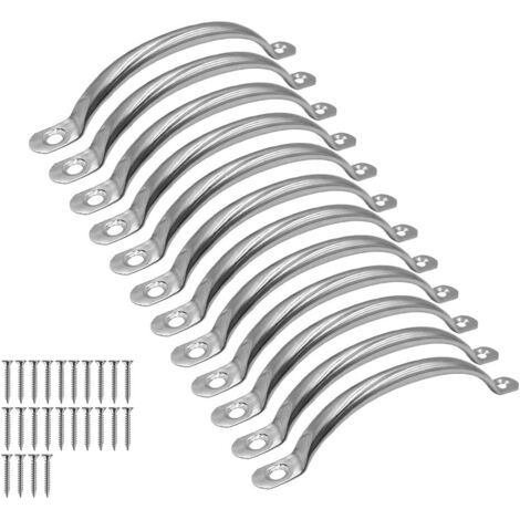 12 maniglie in acciaio inox, maniglie per mobili da cucina, maniglie per armadietti da cucina, fornite con viti, per cucina, armadi, cassetti, bagno, camera da letto (argento) (1/5)