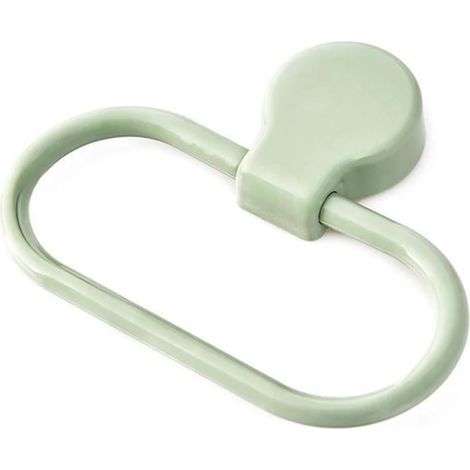 1pcs Wall Mounted Towel Rack Bathroom Hanging Washcloth Storage Ring Punch Free Household Holder Bracket Accessories(Green) (1/5)