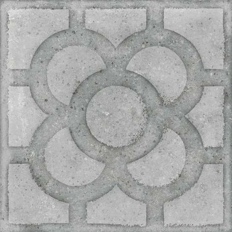 WORLD STREETS ACORN CEMENTO 20 x 20 cm - Carrelage aspecyt carreux de ciment fleur gris (vendu par boite de 1m2) (1/3)