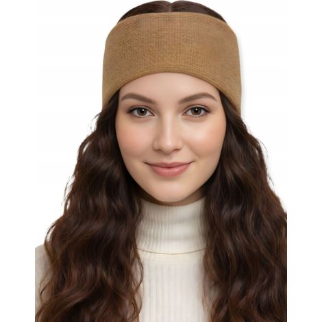 Bandeau classique chaud en acrylique pour jeunes femmes, couleur moutarde mélangée (1/5)
