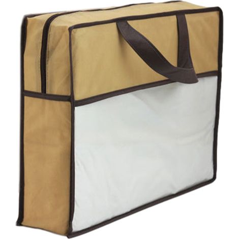 1 sac de rangement zippé pour couette King, literie avec grande fenêtre transparente, poignées de transport, gain de place (405010cm) (1/5)