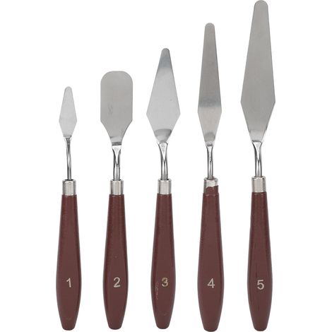 5 spatules à glaçage multifonctions, lisseuses et mélangeurs pour décoration de gâteaux, pâtisserie et cuisson. (1/5)