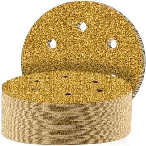 Bardusch - Disques Abrasifs 150mm,40 Pièces Abrasifs de Ponçage Ponceuse tampons ponçage ronds 6 trous Grain 60 pour Poncer Polir Dérouiller pour Ponceuse Excentrique (1/5)