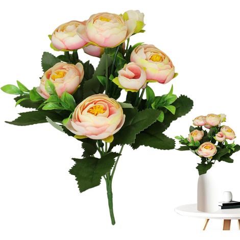 Fleurs Artificielles Fleurs Artificielles Réalistes Décorations Florales Camélias Réalistes pour Vase Chambre Porche Salon Jardin Anniversaires Terrasse (1/5)