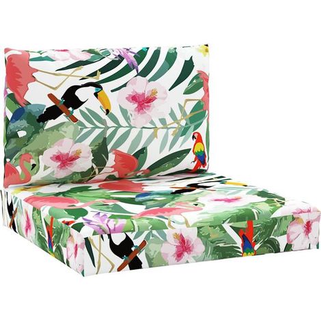 Coussins de plateau, ensemble deux pièces, tissu Oxford multicolore (1/5)