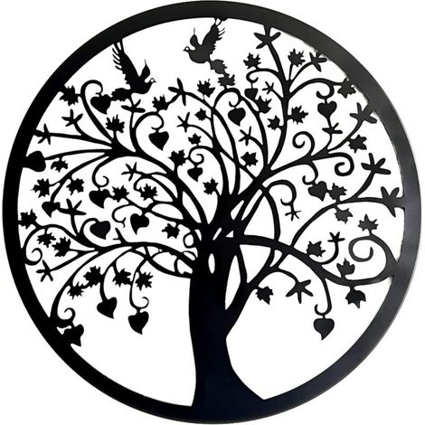 20 cm Décor mural métal fleurs arbre, décoration intérieure et extérieure élégante (1/5)