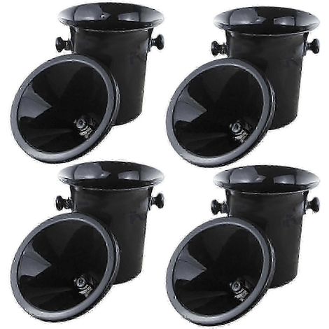 Crachoir à vin en plastique noir 4X - Taille standard avec entonnoir noir et seau à champagne (1/4)