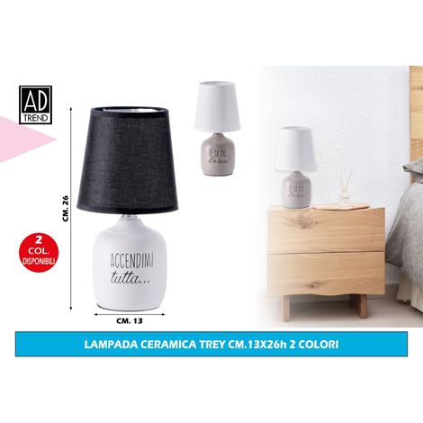 Ad Trend Lampada da Tavolo Ceramica Trey Ass. D 13 Cm H 26 Cm – Lampada Decorativa Moderna per Interni 1 Pz