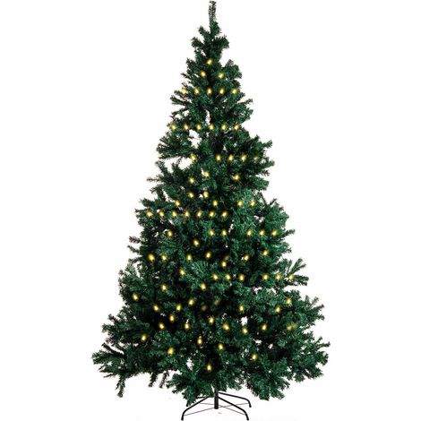 Albero di natale 210 cm in pino artificiale verde 1773 rami annodati rinforzati (1/5)