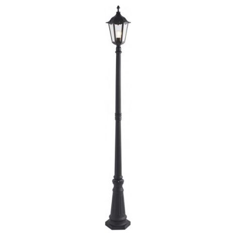 Endon Burford - Lampadaire extérieur à 1 lumière, peinture noire mate, verre IP44, E27 (1/4)