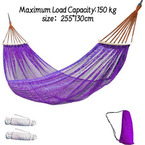 Hamac de camping pour enfants (255 × 130 cm) — Respirant et doux idéal pour le camping en plein air et les loisirs, en intérieur comme en extérieur. (1/5)