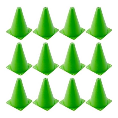 12pcs Grass Green Football Training Cones Mini Flexible Plastic Traffic Cones Road Dam Accessories for Basketball and Outdoor Games (1/5)