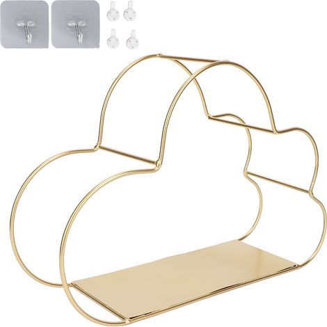 Étagère Murale Nuage en Métal pour Salle de Bains, Support de Rangement Décoratif (1/5)