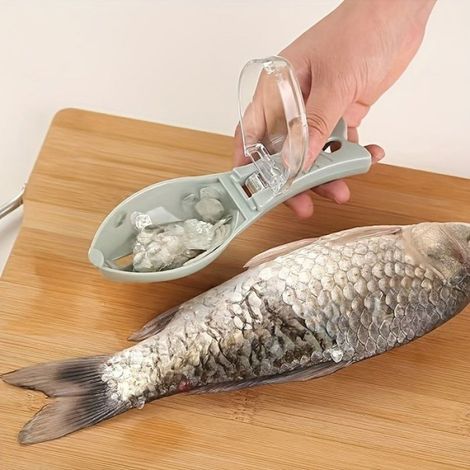 Écailleur À Poisson - Grattoir Cuisine En Plastique Et Métal Alimentaire - Outil De Préparation Poisson Frais - 1 Pièce