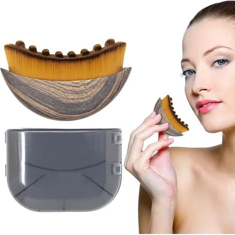 La brosse de massage lymphatique contour est un outil ergonomique conçu pour le drainage lymphatique du visage, du menton et de la mâchoire. (1/5)