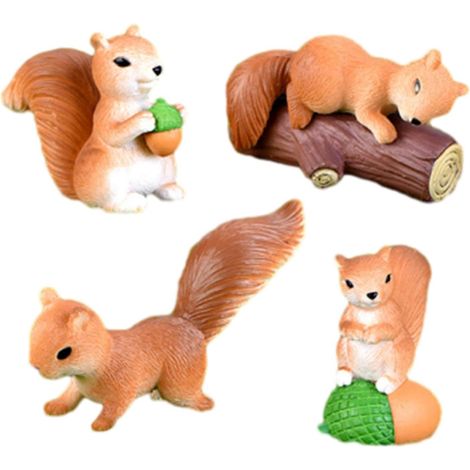 Statue miniature d'écureuil pour jardin, figurines d'écureuil miniatures, accessoires pour jardin féerique
