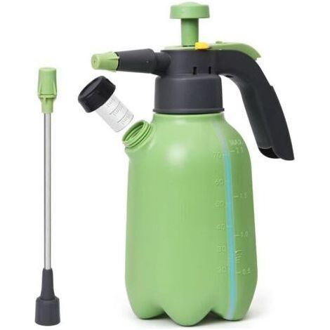 2 L manual pump sprayer for plants, lawn and garden. Pressure sprayer with 2 nozzles and safety valve. (1/4)