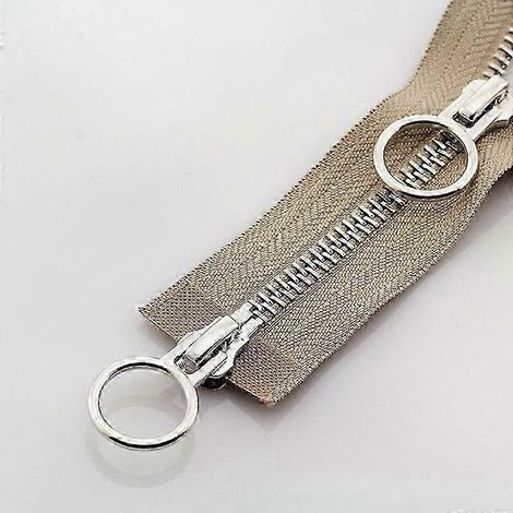 70/90 cm langer Metallreißverschluss mit Doppelschieber und Rundring für DIY-Nähprojekte (1/5)