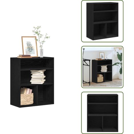 Scaffale in truciolato - vidaXL Libreria Nera 60x30x71,5 cm in Legno Multistrato - Libreria multifunzione