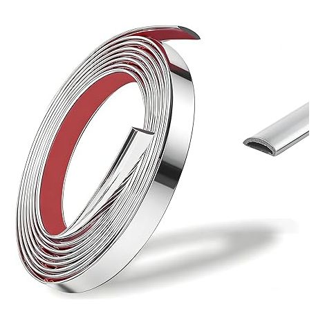 Bande Chrome Voiture, 6mm Décorative Chromée, Baguette Autocollante - pour Carrosserie de Voiture, Décoration Extérieure de Fenêtre - Beau et Durable (1/5)