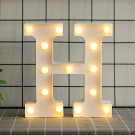 Lettere dell'alfabeto luminose a LED su supporto, lampadine scintillanti, decorazione per feste in casa