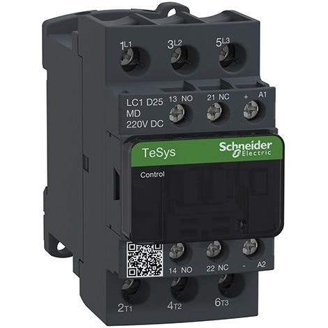 Bobine de contacteur de puissance TeSys D 3P(3NO) 220VDC-AR-ANTIP Schneider 25A (1/4)