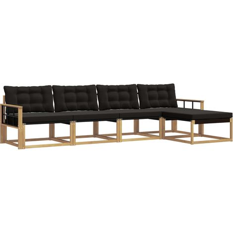 Outdoor-Sofagarnitur 5 Stk. Weiß und Schwarz vidaXL (1/5)