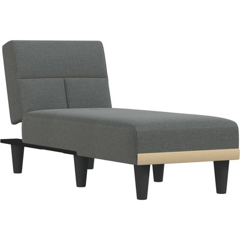 Chaise longue diván para interior tres posiciones convertible en tela gris oscuro DEC026180 (1/5)