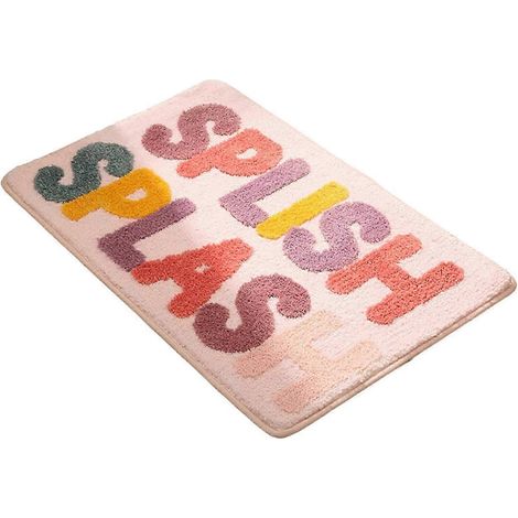 Badezimmerteppich, saugfähig, waschbar, atmungsaktiv, Badematte, Duschmatte, Badezimmerbodenmatte für Theke, Eingangsbereich, Badezimmertür-Splash (1/5)