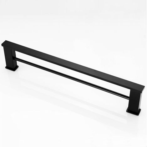 1 barre porte-serviettes mural, 40 cm, aluminium spatial noir, installation avec ou sans perçage, pour salle de bain cuisine hôtel (1/5)