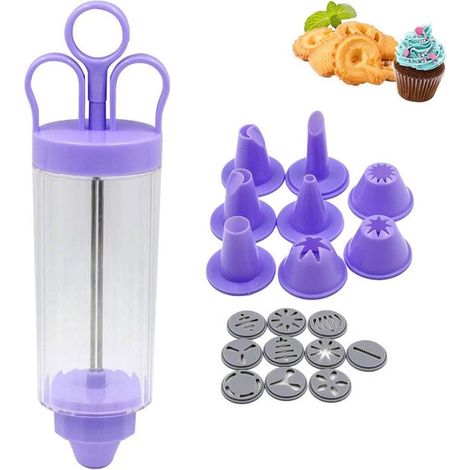 Pistolet Press à Biscuits Fabricante de bolígrafos de presión para decoración de pasteles，10 tipos de herramientas para decorar pasteles