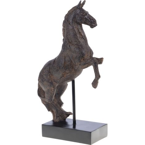 Amadeus - Cheval rustique cabre sur socle (1/2)