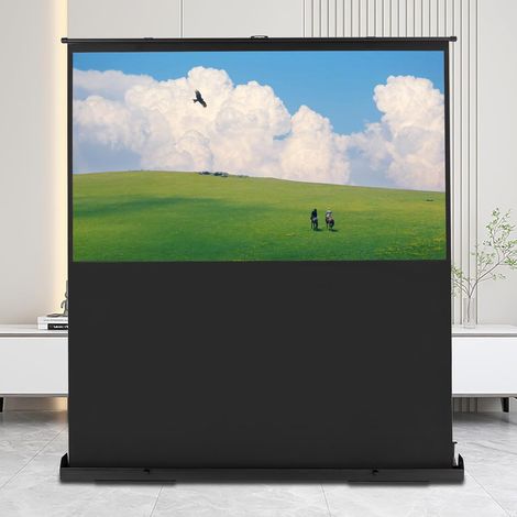 Pull-up Écran de projection 80 pouces 16:9 Mobile Business et home cinéma Projecteur portable 4K et 8K Ultra écran de projecteur Écran de projection au sol, 170 x 100 cm, Pas de montage nécessaire (1/5)