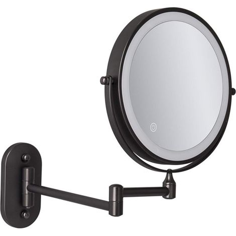 Miroir Maquillage Miroir Grossissant Lumineux ×10, Double Face Miroir Mural 360° Pivotant et Extensible Miroir Salle de Bain avec Eclairage, Chargement avec USB7X (1/5)