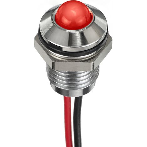 Voyant LED lumineux Rouge RS PRO, dia. 8mm, 12V c.c., IP67 ( Prix pour 1 )