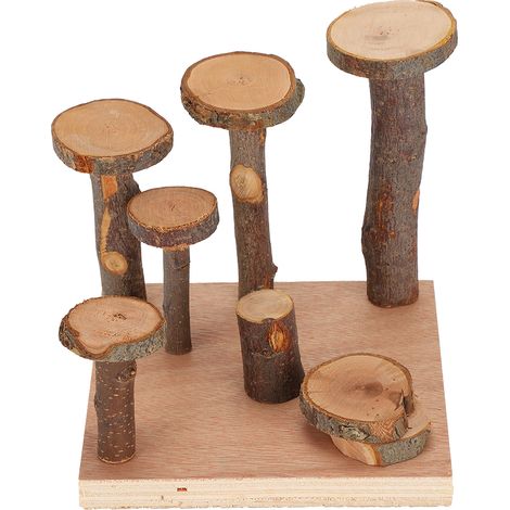 Hamster exercice jouet échelle pommier escaliers étape jeu dents meulage fournitures pour animaux de compagnie colonne en bois de pommier petite taille (1/5)