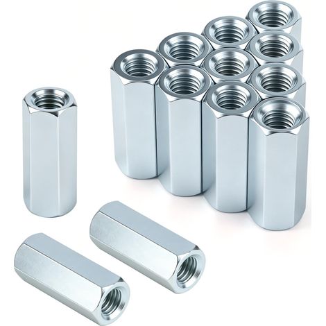 12 Pièces Ecrou Long M8 x 30mm Hexagonal Manchon de Entretoise en Acier au Carbone Galvanisé Douille Filetée Fixations Filetées Manchons de Distance (1/5)