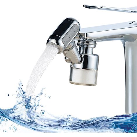 Embout robinet cuisine, 360°rallonge robinet cuisine 4 modes réglables extension robinet cuisine,  aérateurs de salle de bain,2 cartouches filtrantes (1/5)