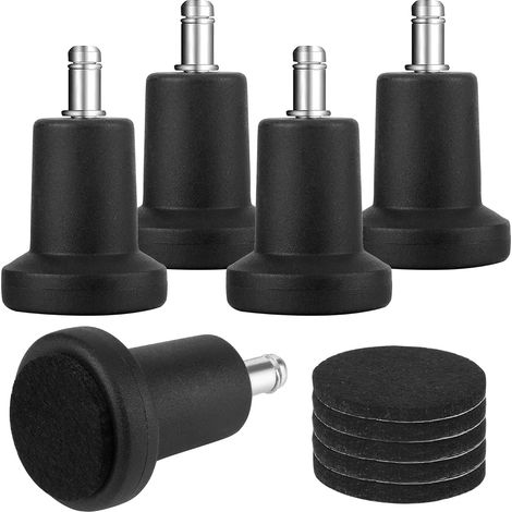 5 Pc Noir Roulette Chaise Bureau, 11 x 22 mm Roues Fixes De Bureau, Patin Chaise Bureau avec 5 Pc Patins pour Tous Les Étages Bureau Maison De Siège Fixe (1/5)