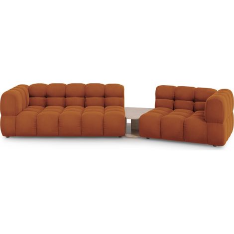 Canapé modulable droit 3 places en velours terracotta (1/5)