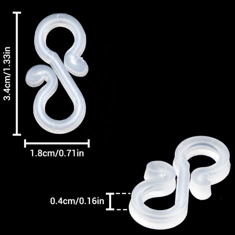 100 S-shaped weatherproof light clips, universal outdoor decorative clips for drainage ditches/fences/tree branches. (1/5)