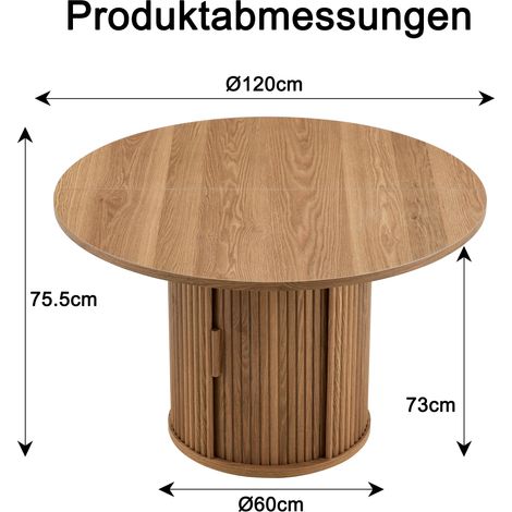 Table à manger, 120 x 120 x 75,5 cm, bois, Walnut (1/5)