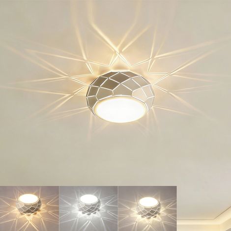 BOMCLAP Mini Plafonnier LED Encastré 5W - 3000K/4000K/6000K Réglable, Hublot Acrylique φ16cm, pour Chambre (1/5)