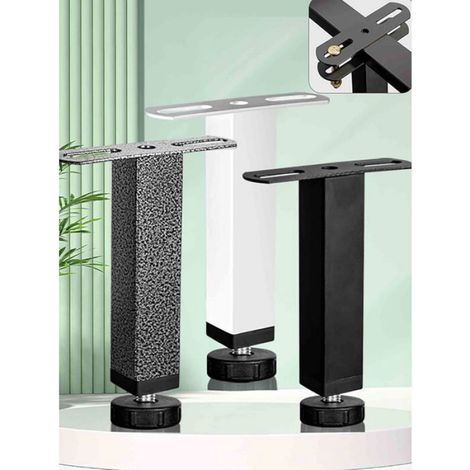 Lot de 4 pieds de lit réglables, pieds de support de meuble en métal, pieds et lattes pour cadre de lit, pieds de remplacemen Femeo (1/5)
