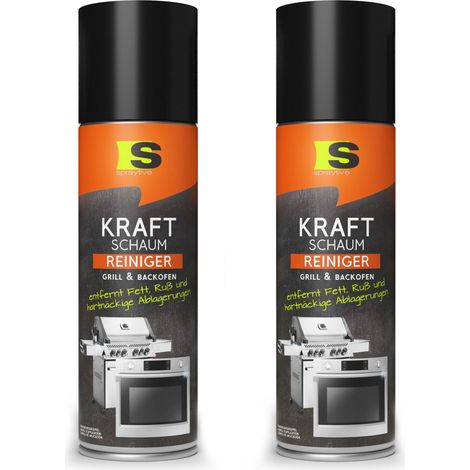 Spraytive 2x 500ml Grill- & Backofenreiniger - Kraft-Schaum-Spray - Einfache Reinigung von Backblech, Grillrost, Topf & Co. (1/4)