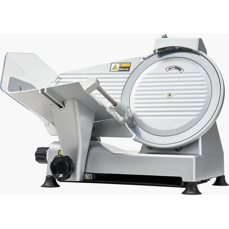 Mophorn Trancheuse électrique 320 W, équipée d'une lame de 250 mm, vitesse de coupe de 450 tr/min, épaisseur ajustable de 0 à 10 mm, idéale pour la viande congelée, le jambon, le pain et les steaks (1/5)