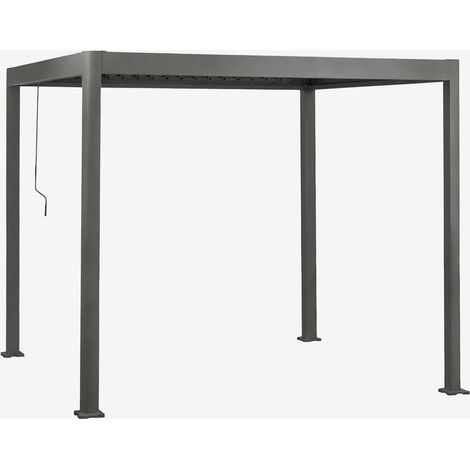 Pergola bioclimatique en aluminium avec lames Druvia SKLUM Gris Graphite 3 x 3 m (1/5)