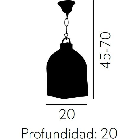 Farol granadino 4 caras grande 1xe27 cuero/colores regx20x20 cm (1/3)